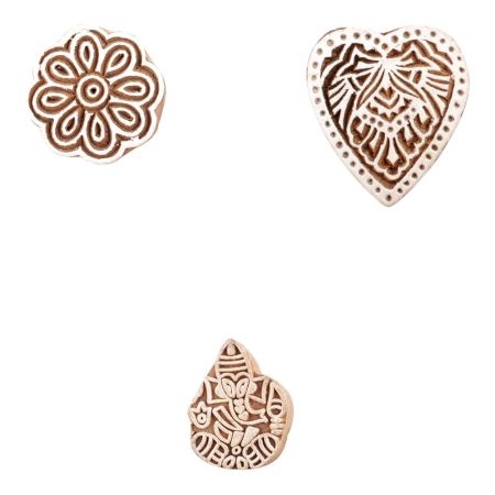 Set of 3 Piece New Mix Wooden Printing Block